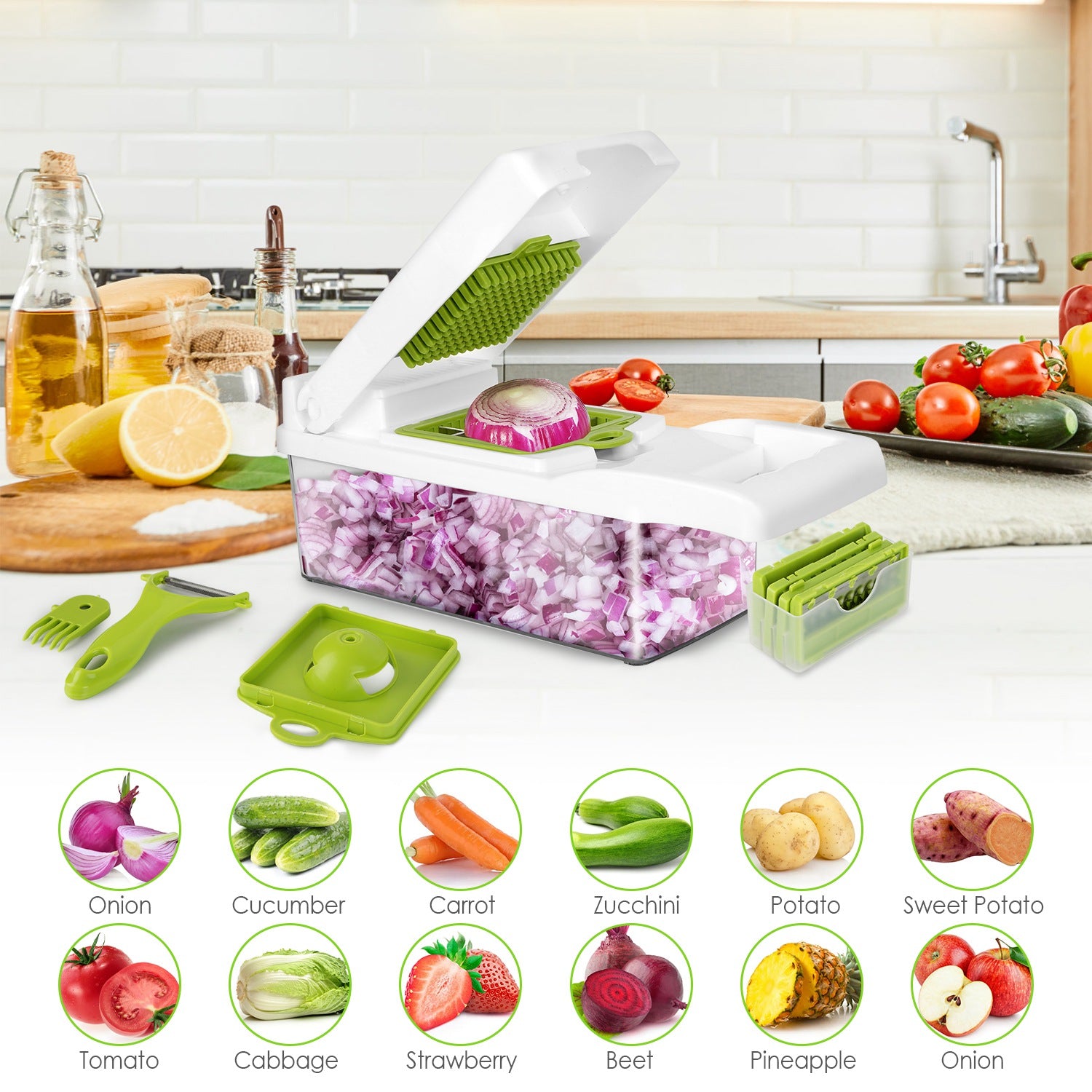 LUXI 12-in-1 Vegetable Chopper