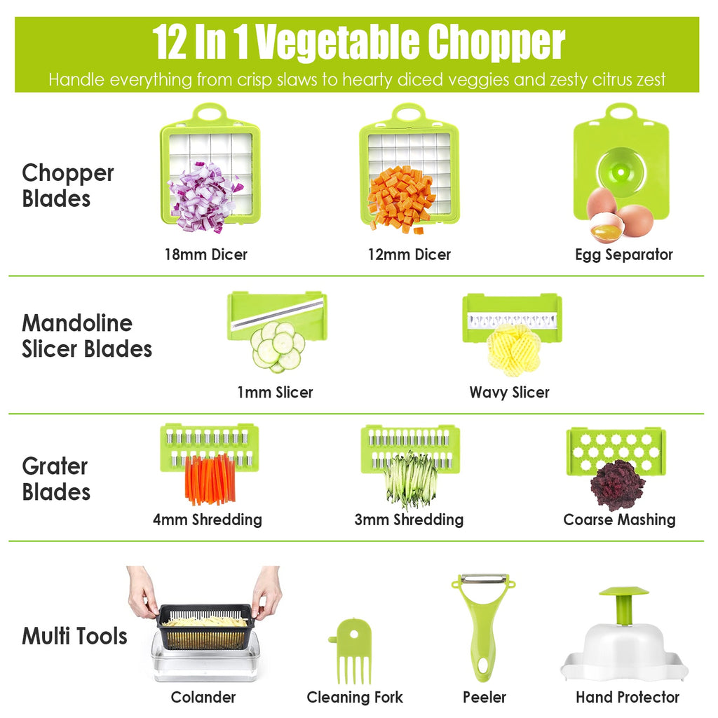 LUXI 12-in-1 Vegetable Chopper